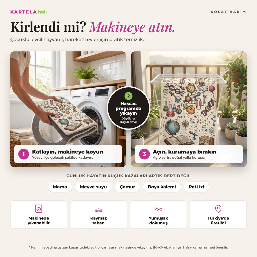 Kartela Halı çocuk halısı yıkama ve bakım talimatı