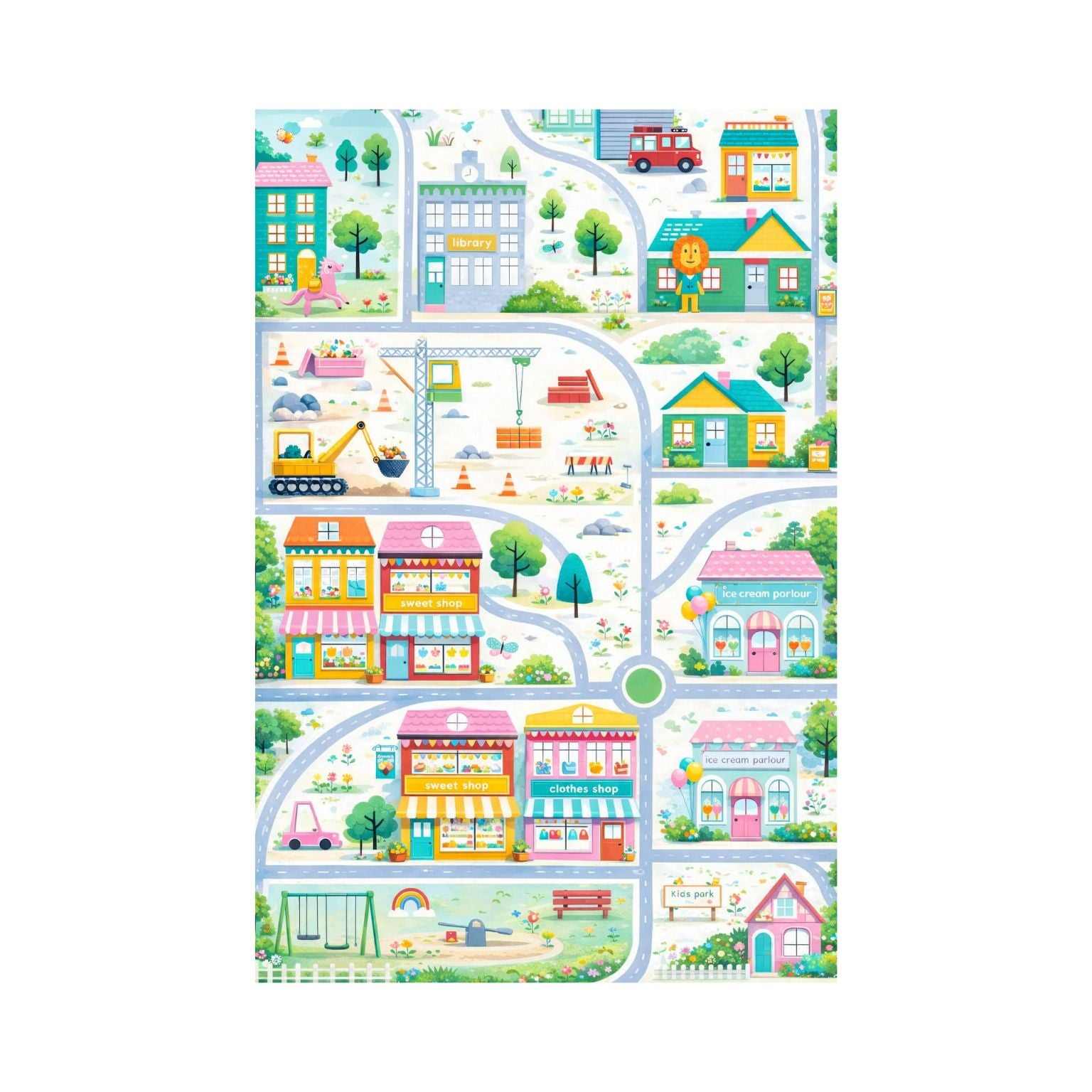 Şehir Haritası Oyun Halısı