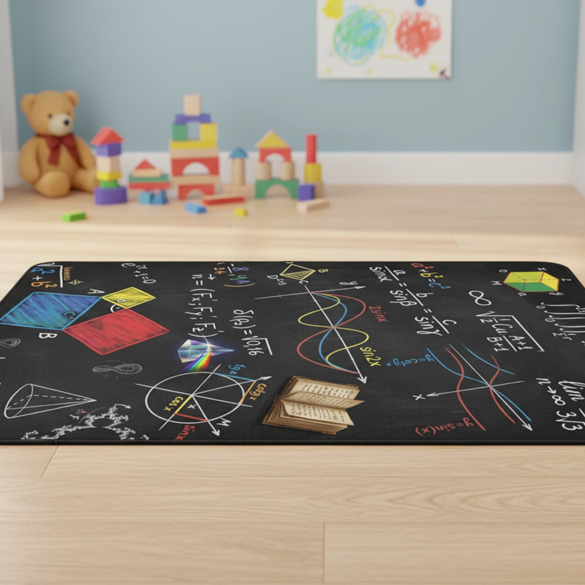 Kartela Halı Matematik Tahtası Kaymaz Taban Çocuk Oyun Halısı