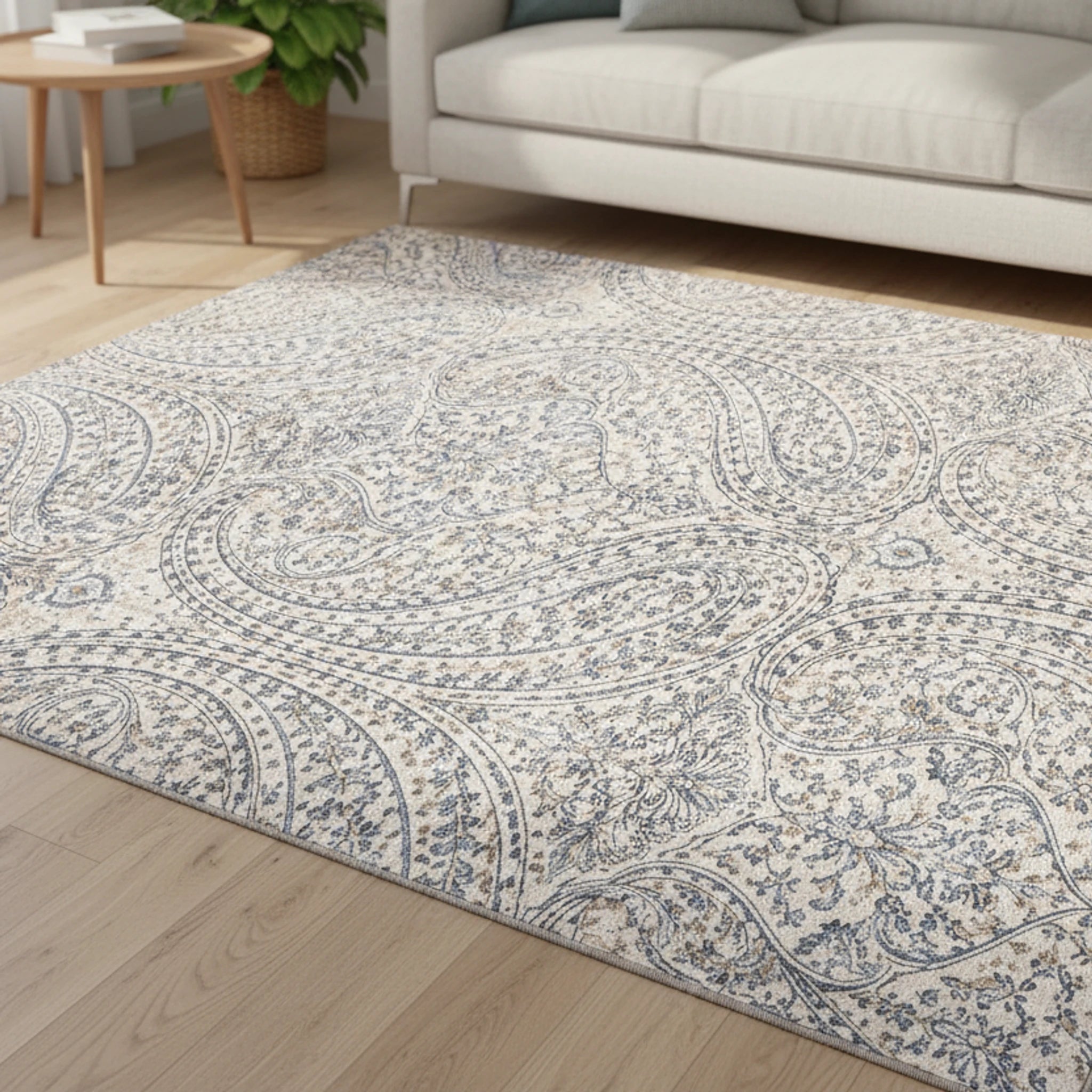 Kartela Halı Paisley Halı Kaymaz Taban Makinede Yıkanabilir Halı