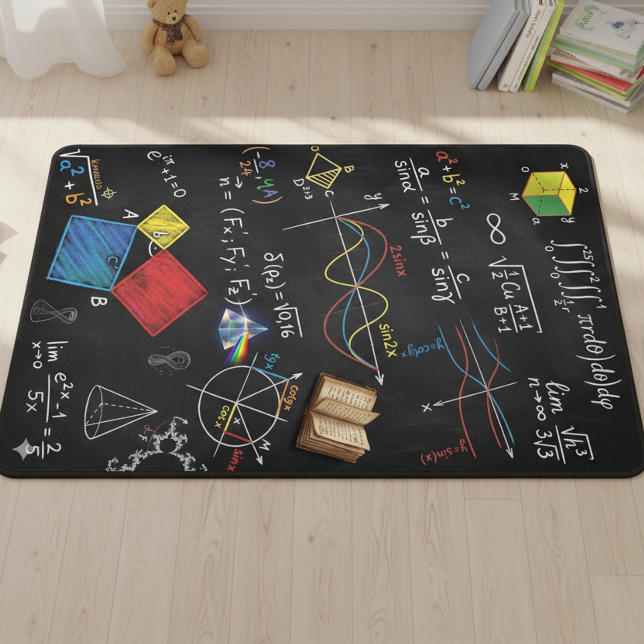 Kartela Halı Matematik Tahtası Kaymaz Taban Çocuk Oyun Halısı