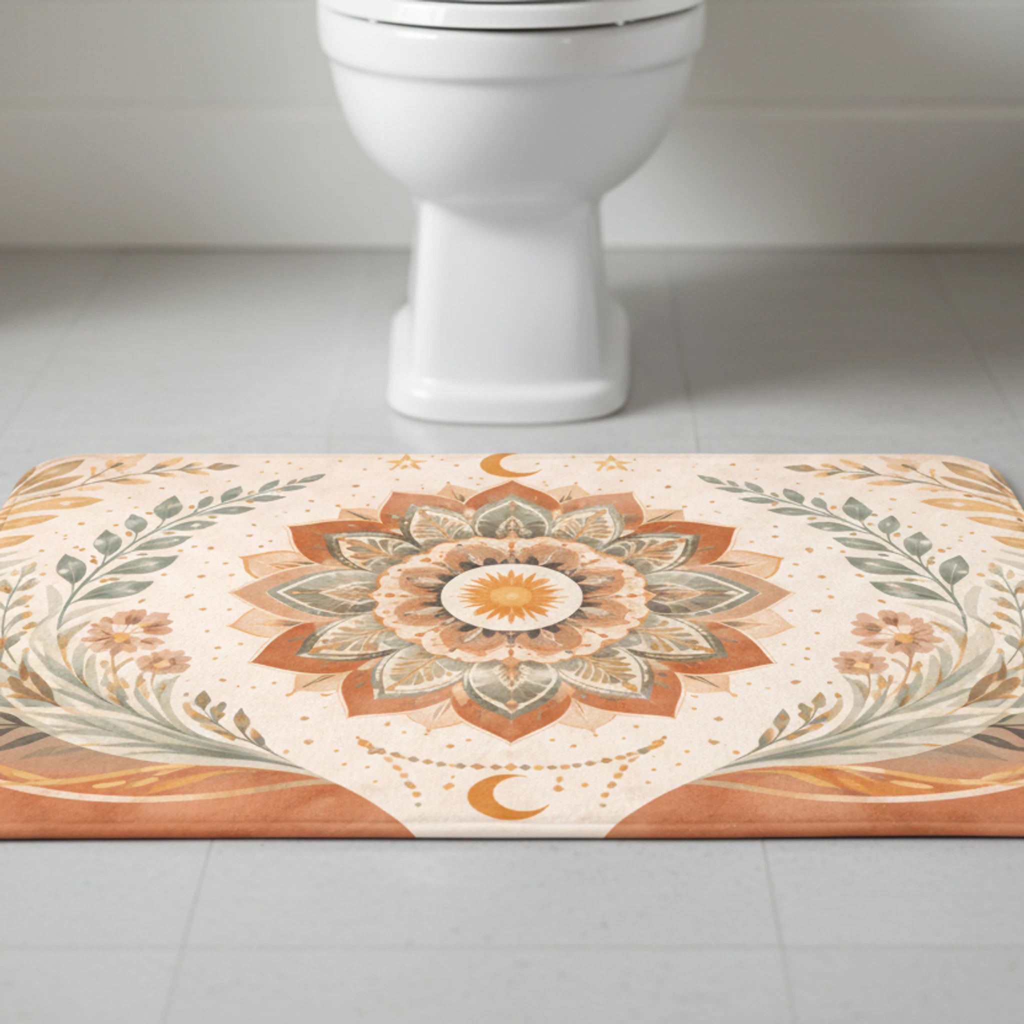 Kartela Halı Mandala Dekoratif Banyo Paspası