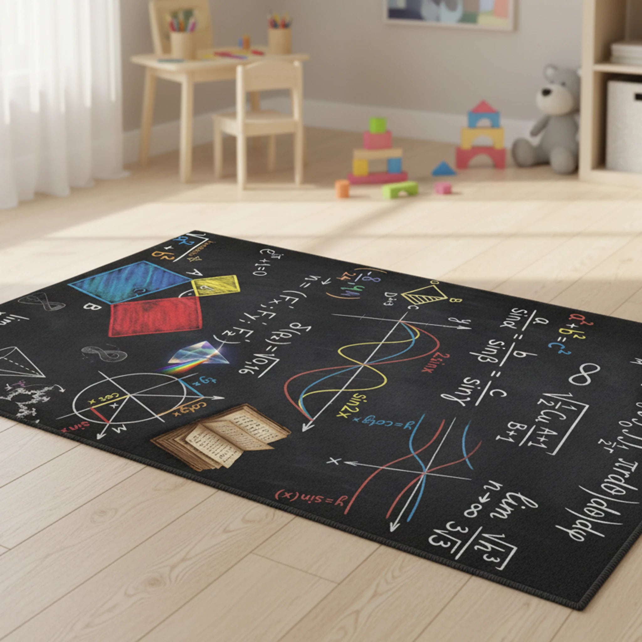 Kartela Halı Matematik Tahtası Kaymaz Taban Çocuk Oyun Halısı